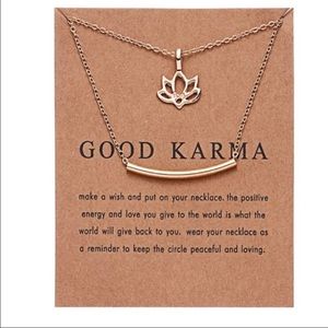 Good karma layered bar necklace